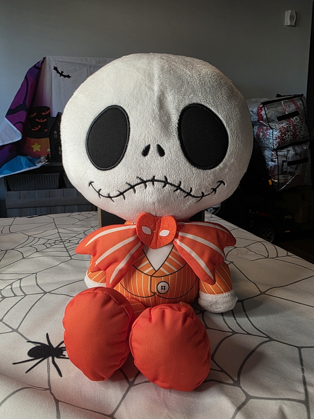 Disney Jack Skellington Plushy- Orange and White 15 Inches